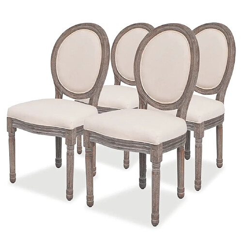 Maison Chic Lot de 4 Chaises à manger,Chaise pour cuisine crème tissu -MN81975