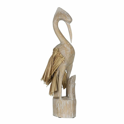 BigBuy Home Figurine Décorative Blanc Naturel Héron 20 x 10 x 62 cm