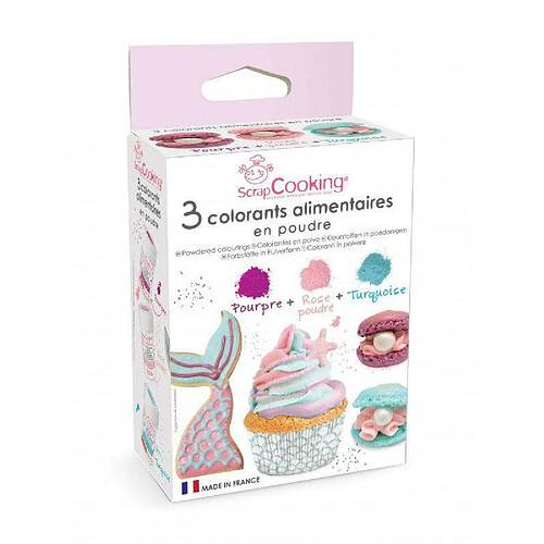 Scrapcooking 3 colorants en poudre - Sirène - 3 x 5 g