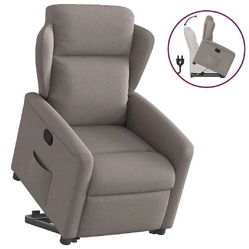 vidaXL Fauteuil inclinable taupe tissu