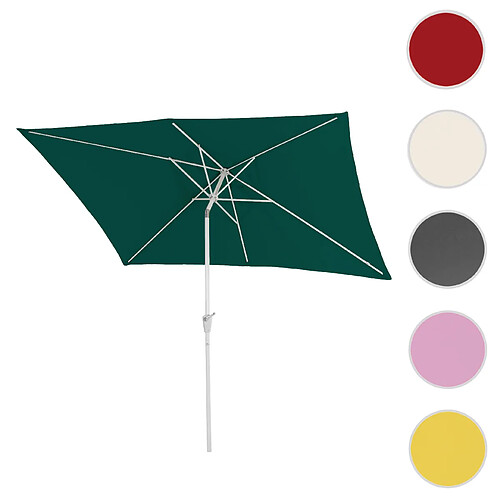 Mendler Parasol N23, parasol de jardin, 2x3m rectangulaire inclinable, polyester/alu 4,5kg protection UV 50+ ~ vert