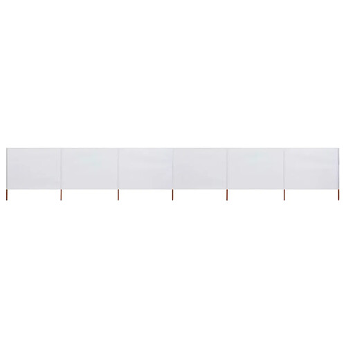 vidaXL Paravent 6 panneaux Tissu 800 x 160 cm Blanc sable