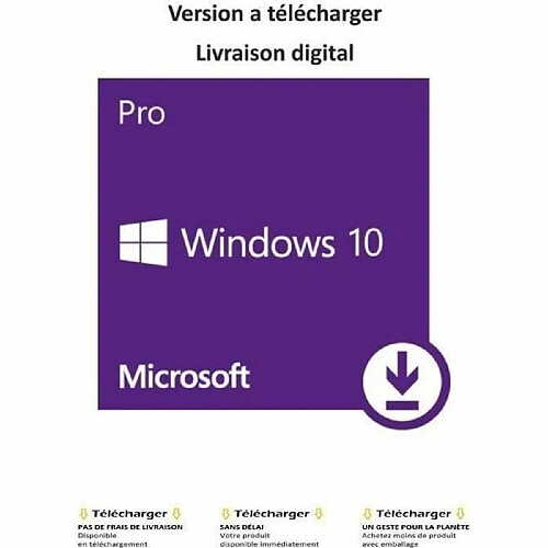 Windows 10 Pro Professionnel - version a télécharger