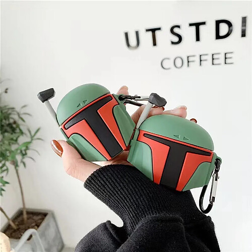 GUPBOO Airpods Coque Housse Étui Protecteur Compatible pour AirPods Pro-Star Wars Boba Fett Silicone