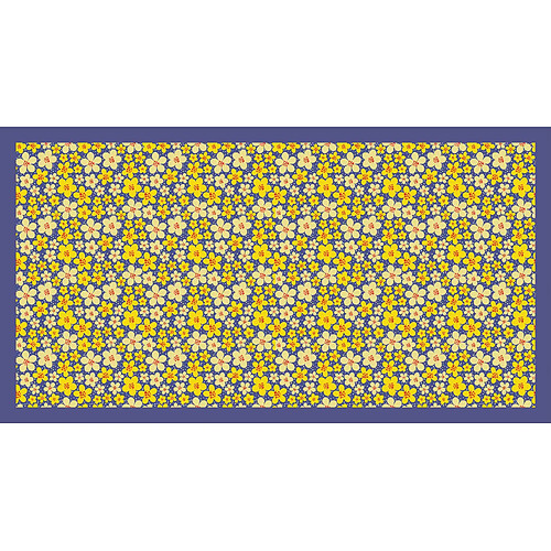 Alter Chemin de cuisine, 100% Made in Italy, Tapis antitache avec impression numérique, Chemin de table antidérapant et lavable, Modèle Fleurs - Bettina, cm 100x52