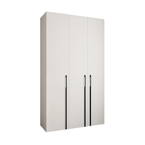 Abiks Meble Armoire à portes battantes Como 3 245,5/140/40 3 portes (blanc/noir)