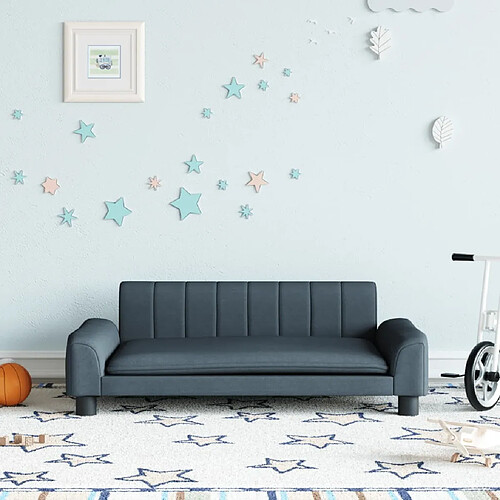 vidaXL Canapé pour enfants gris foncé 90x53x30 cm tissu