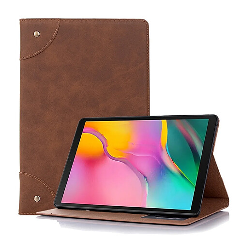 Wewoo Housse Coque Etui à rabat horizontal en cuir de style livre rétro pour Galaxy Tab S5e 10.5 T720 / T725avec supportlogements cartes et porte-monnaie Marron