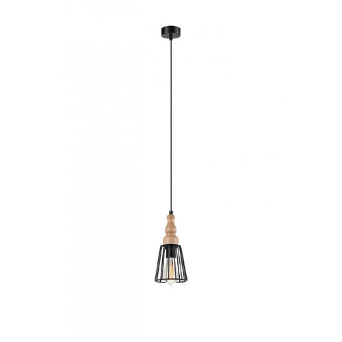 Lumière Suspension Ingrid Bois,acier Noir 1 ampoule 105cm