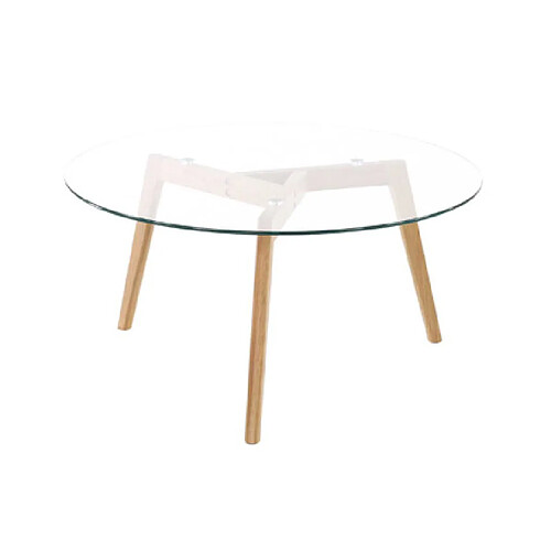 Mes Table basse ronde plateau verre diamètre 90 cm - SCANDINO