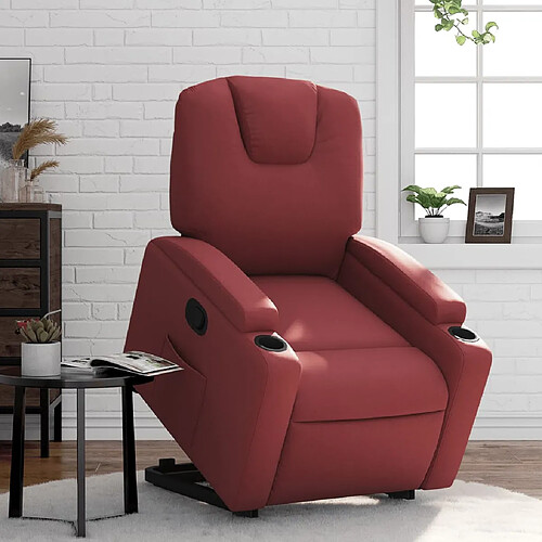 vidaXL Fauteuil inclinable Rouge bordeaux Similicuir