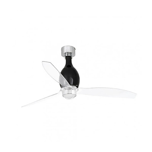 faro Plafonnier ventilateur Mini Acier,diffuseur Verre 48,4 Cm