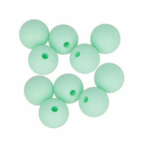 Artemio 10 perles silicone rondes 10 mm - vert d'eau