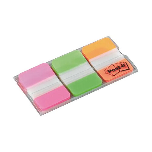 Marque-pages strong couleurs unis néons Post-It Strong - distributeur de 66 index