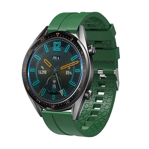 Bracelet en silicone 22mm vert armé pour votre Huawei Watch GT