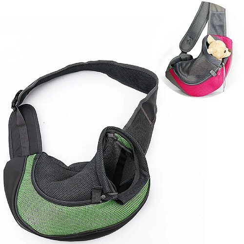 Wewoo Chien et chat Sling Carrier vert Mains libres réversible Pet Papoose sac, taille: petit