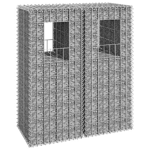 vidaXL Poteaux à panier de gabion 2 pcs 40x40x100 cm Fer