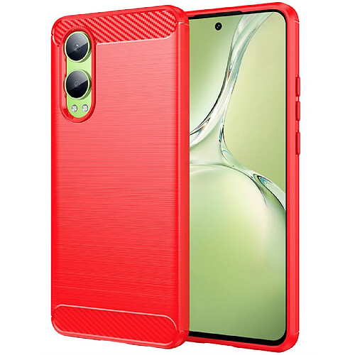 Htdmobiles Coque pour OnePlus Nord CE4 Lite 5G - housse etui silicone gel carbone + verre trempe - ROUGE