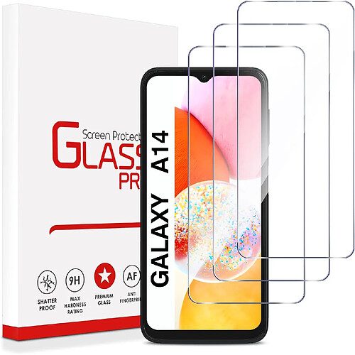 Verre Trempé pour Samsung Galaxy A14 4G/5G (6,6") [Pack 3] Film Vitre Protection Ecran Little Boutik®