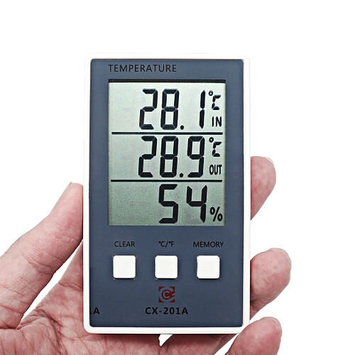 Wewoo Thermomètre CX-201A LCD Station météo numérique Hygromètre Indicateur d'humidité de la température extérieure intérieure avec capteur