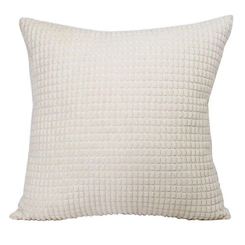 Housse De Coussin En Velours Côtelé Doux Taille Carrée Taille Coussin Blanc Crème