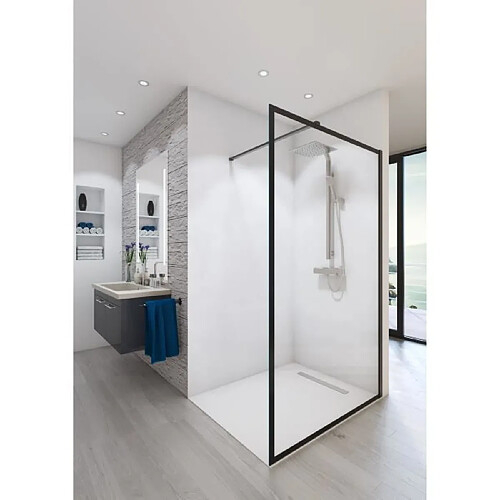 SAINT GOBAIN Paroi de douche en kit Baleares atelier n°4 - Verre Timeless 8 mm trempé - L.90 cm x H.198 cm