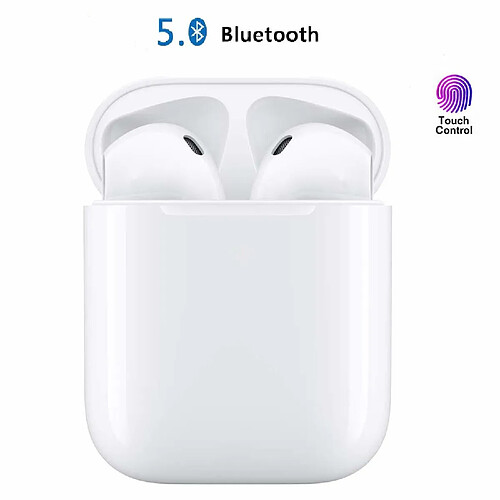 Chrono i12 TWS Bluetooth 5.0 Écouteurs sans Fil avec Microphone intégré + étui de Protection pour boîte de Chargement. Compatible avec Tous Les appareils Bluetooth