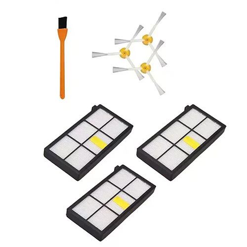 Filtres Hepa 980 compatibles avec aspirateur robot iRobot Roomba 980 860 880 3 pièces et 3 brosses latérales Roomba (870 800