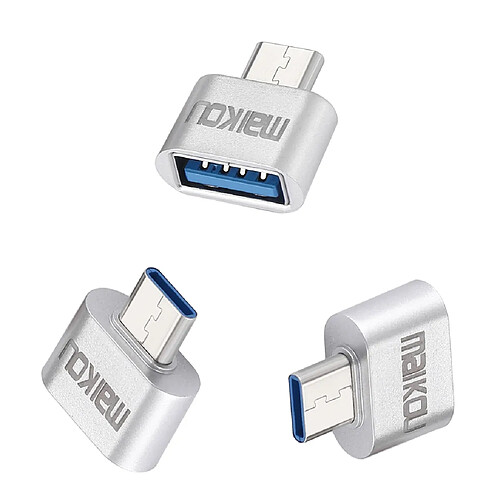 3x Adaptateurs USB Type-C à USB 3.0 Pour MacBook Et Autres Périphériques De Type C - Argent