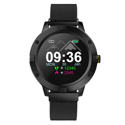 Chrono Chronus Q10 Women's Smart Regarder IP67 Imperméable Smartwatch Smartwatch Homme Moniteur De Fréquence Cardiaque Mode Multi-Sport Fitness Tracker Podomètre(noir)