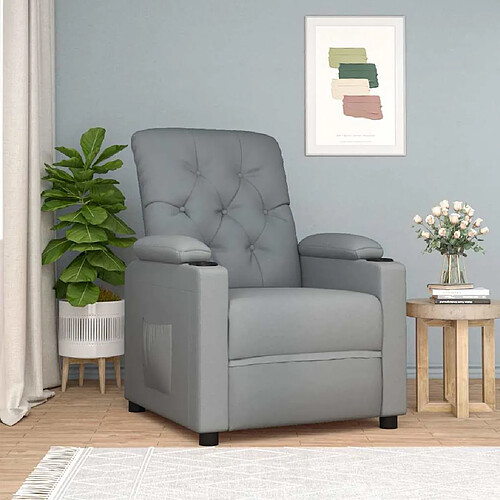 vidaXL Fauteuil inclinable Gris clair Tissu