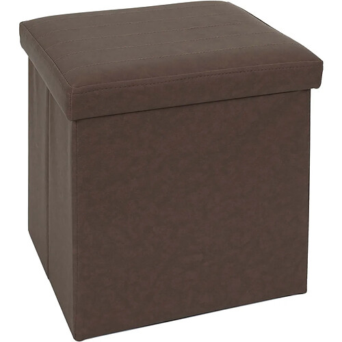 The Home Deco Factory Pouf coffre pliable en PU Jill.