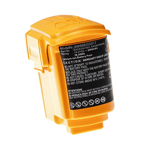 vhbw Batterie remplacement pour LG EAC62258401, EAC62258403, EAC62258405, EAC63341001 pour aspirateur, robot électroménager (2000mAh, 18V, Li-ion)