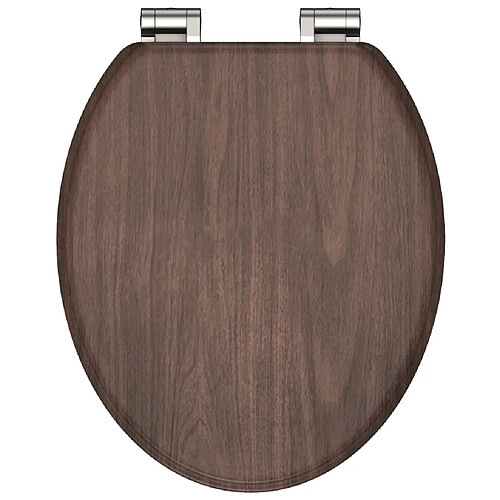 SCHÜTTE Siège de toilette avec fermeture en douceur DARK WOOD MDF