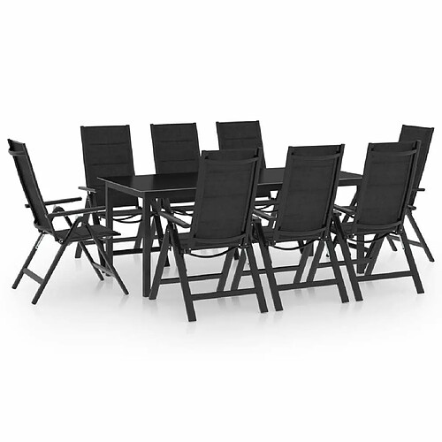 Salle à manger de jardin 9 pcs,Table et chaise à dîner Aluminium Anthracite -MN22674