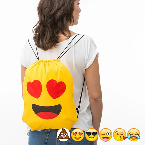 Totalcadeau Sac à dos à cordes émoticônes Emoj Design - Laugh pas cher