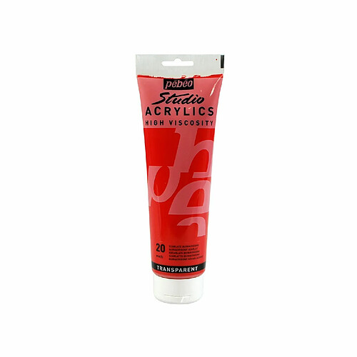 Pebeo Peinture acrylique transparente - Rouge écarlate - 250 ml