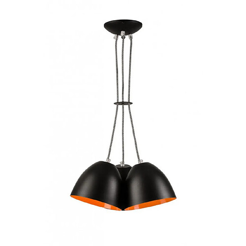 Lumière Suspension Livia Acier Noir 3 ampoules 65cm