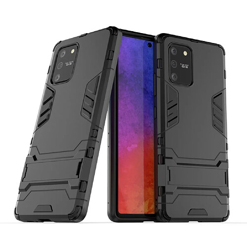 Coque en TPU hybride cool guard avec béquille noir pour votre Samsung Galaxy A91/S10 Lite