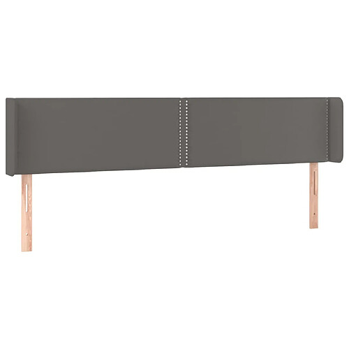 Maison Chic Tête de lit moderne avec oreilles pour chambre - Décoration de lit Gris 203x16x78/88 cm Similicuir -MN91977