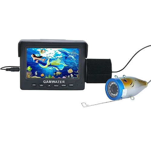 Kit Détecteur de poisson Caméra Vidéo Pêche Sous-marine 4.3" GAMWATER - 15M 1000tvl, 12 PCS IR LED, Matériel de Pêche, Natation