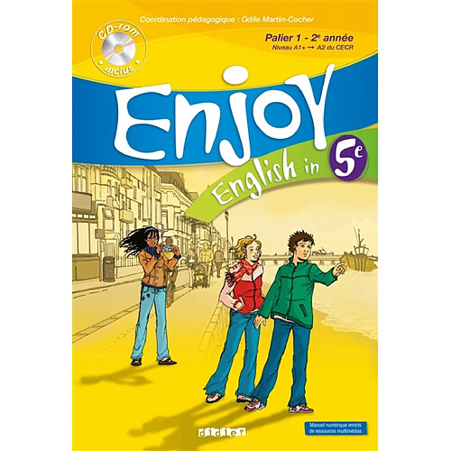 Enjoy English in 5e : palier 1, 2e année, niveau A1+-A2 du CECR · Occasion