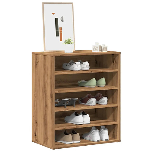 vidaXL Armoire à chaussures chêne artisanal bois d'ingénierie