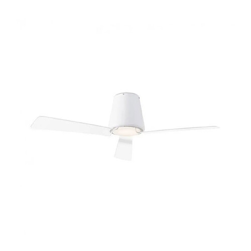 Leds C4 Plafonnier-ventilateur Garbi, en acier, verre et acrylique, blanc