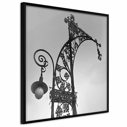 Paris Prix Affiche Murale Encadrée Charming Lantern 50 x 50 cm Noir