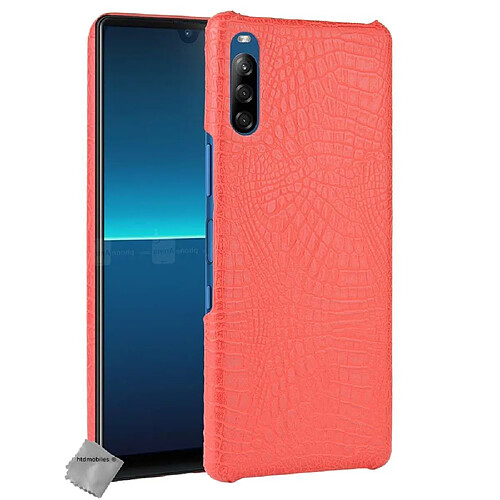 Htdmobiles Coque rigide simili cuir crocodile pour Sony Xperia L4 + film ecran - ROUGE