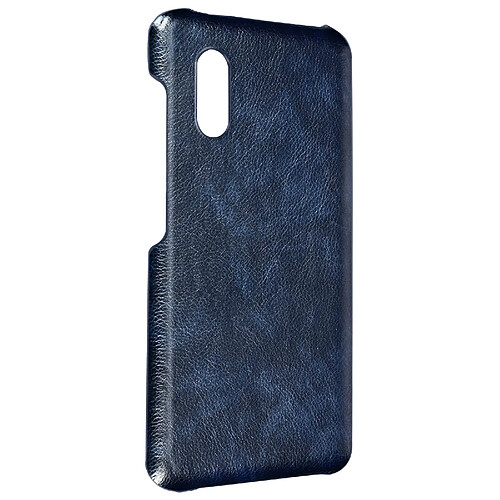 Avizar Coque pour Samsung Galaxy Xcover Pro Polycarbonate Aspect Cuir Bleu nuit