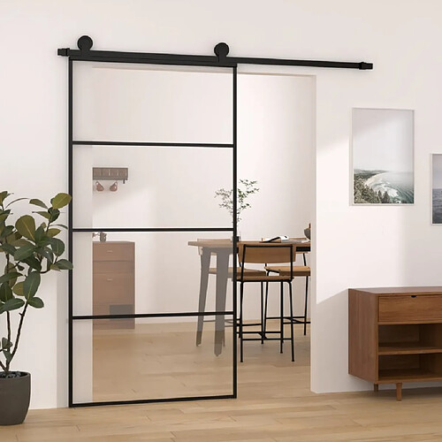 vidaXL Porte coulissante et kit de quincaillerie 102,5x205cm Verre ESG