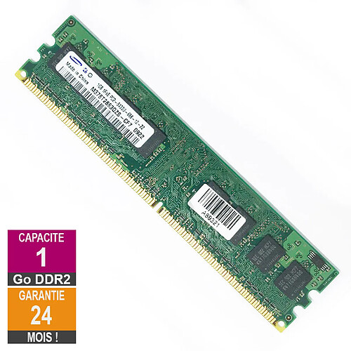 Barrette Mémoire 1Go RAM DDR2 Samsung M378T2863QZS-CF7 DIMM PC2-6400U 1Rx8 · Reconditionné