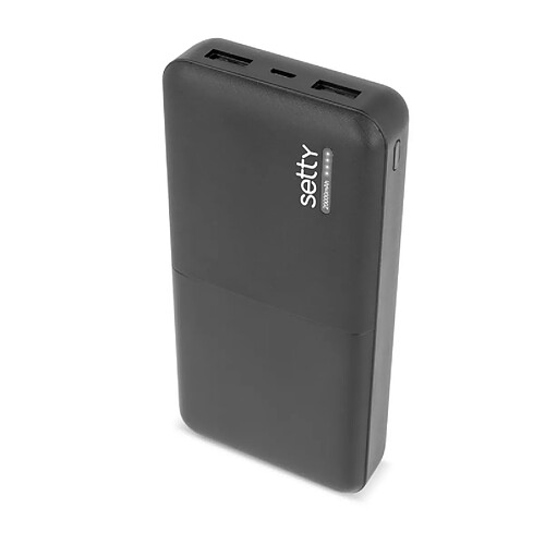 Setty Batterie de Secours 20000mAh Anti-surchauffe Noir